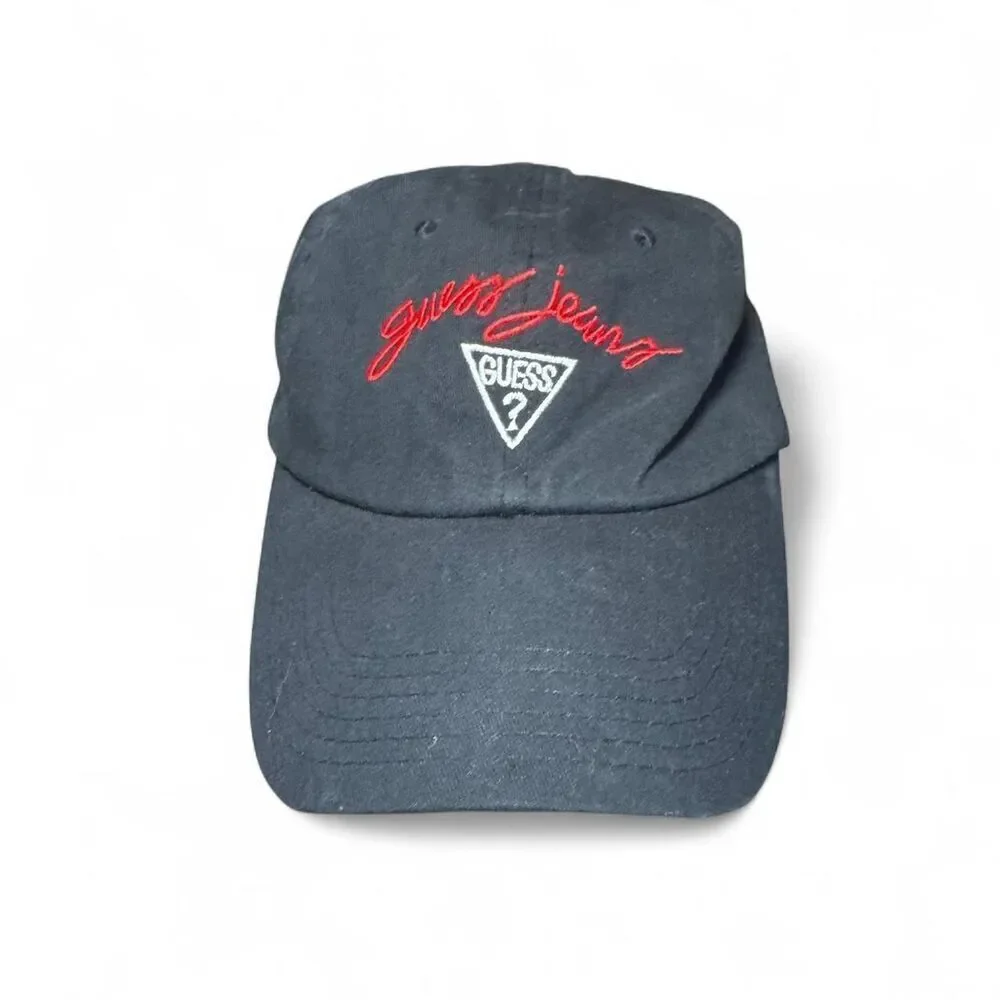 Vintage Guess embroidered logo Black Baseball snapback hat
